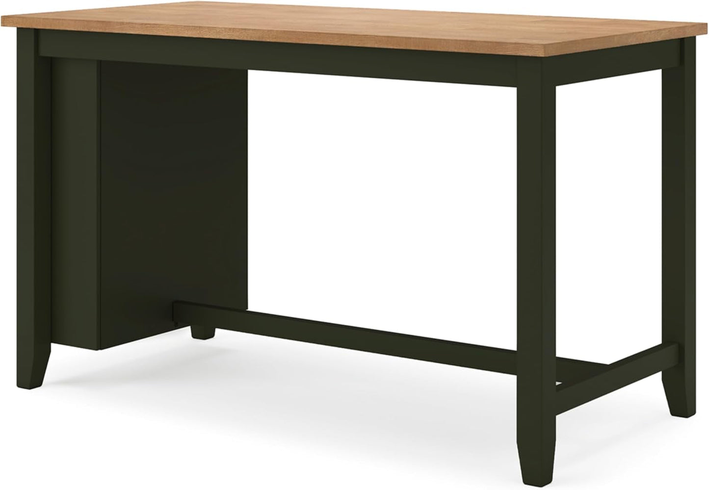 Gesthaven Modern Counter Height Dining Table with 3 Shelves and Trestle Base, Light Brown & Green